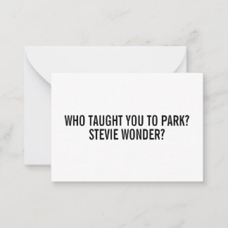 Carte Conseil Drôle Stevie Passive Agressive Stationnement Bille