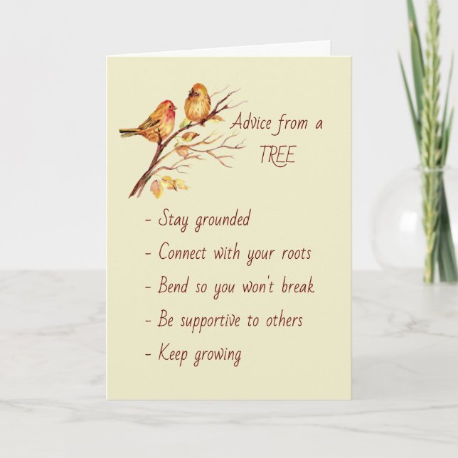 Carte Conseil d'un devis d'arbre inspirationnel d'un arb (Devant)