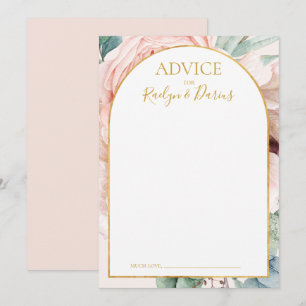 Carte Conseil Elégant Jardin Floral Blush   Mariage Pastel
