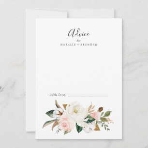 Carte Conseil Élégant Magnolia   Mariage blanc et blanc