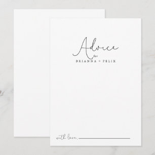 Carte Conseil Élégant Mariage de calligraphie simple