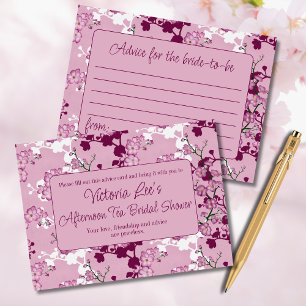 Carte Conseil Élégante Fête des mariées de fleurs de cerises ros