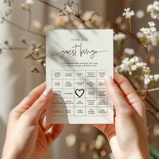 Carte Conseil EMERY Whimsical Trouver l'invité Bingo Game Card (Créateur téléchargé)