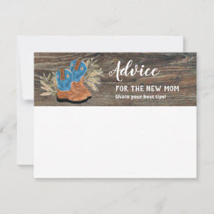 Carte conseil en bois foncé Little Cowboy Bootie