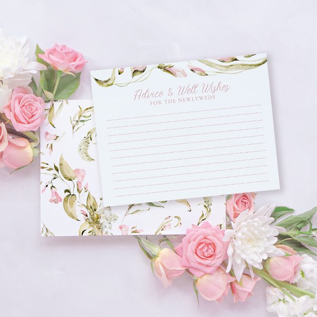 Carte conseil en Fête des mariées florale en aquar (Créateur téléchargé)