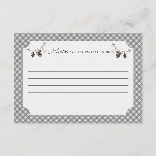 Carte Conseil En vichy classique Baby shower d'Halloween Little  (Devant)