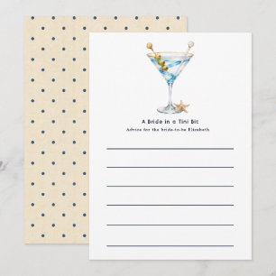 Carte Conseil Enterrement de vie de jeune fille Martini Bleu Côt