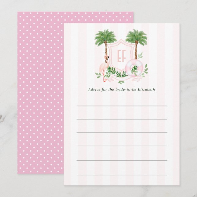 Carte Conseil Enterrement de vie de jeune fille Palm Springs Fla (Devant / Derrière)