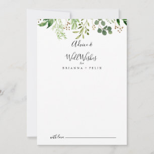 Carte Conseil Eucalyptus Simple Brown Floral Mariage Bien vouloi