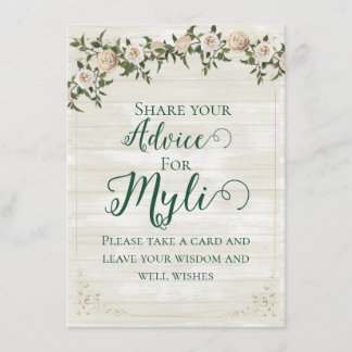 Carte Conseil Farmhouse Tea Bridal Shower Flat Advice Card