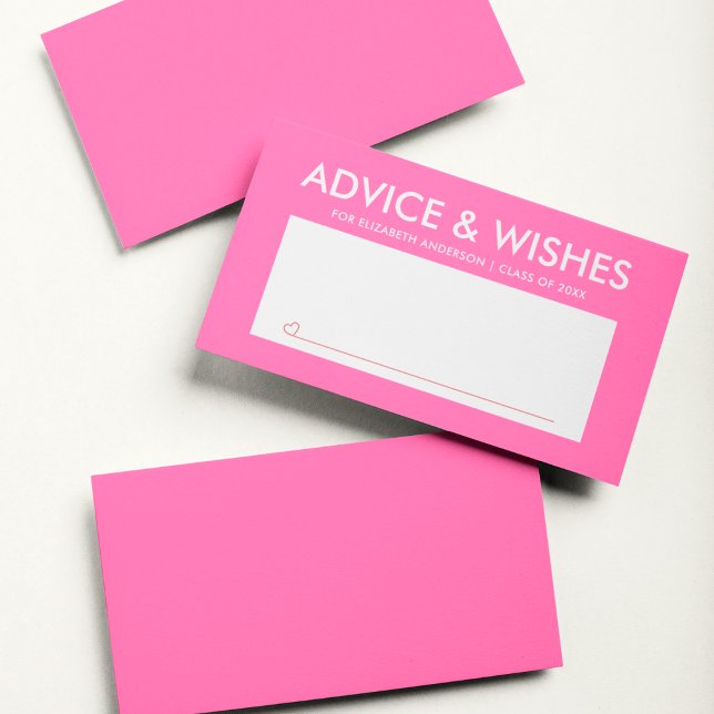 Carte Conseil Fête de graduation étudiante rose chaud moderne (Créateur téléchargé)