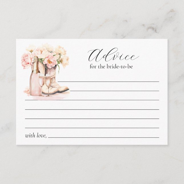 Carte Conseil Fête des mariées des bottes pour fille Conseils à  (Devant)