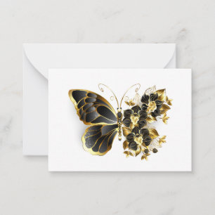 Carte Conseil Gold flower Butterfly with Black Orchid