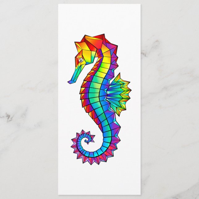 Carte Conseil Hippocampe polygonal arc-en-ciel (Devant)