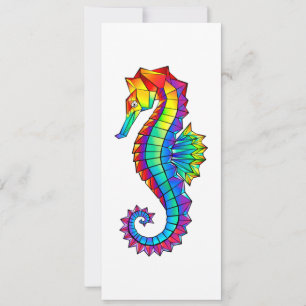 Carte Conseil Hippocampe polygonal arc-en-ciel