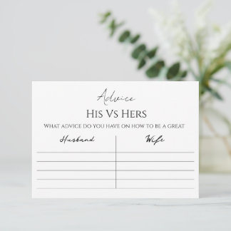 Carte Conseil His Vs Hers Advice Card