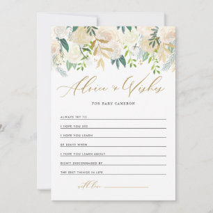 Carte Conseil Ivoire Peonies Or Parties scintillant bien des sou
