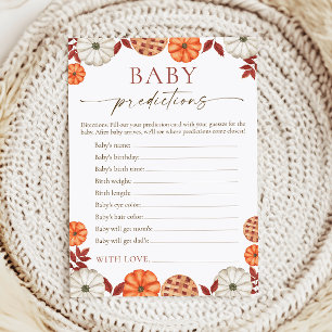 Carte Conseil Jeu de Baby shower de prédictions citrouille Baby
