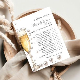 Carte Conseil Jeu de douche nuptiale Pearl & mariée trivia