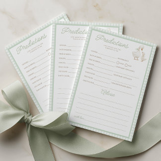 Carte Conseil Jeu de Prédictions et Conseils pour Baby Shower -