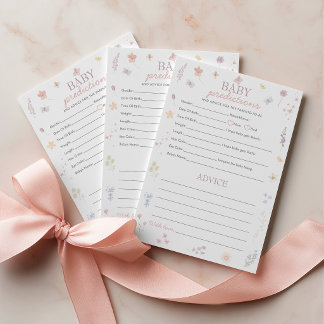 Carte Conseil Jeu de Prédictions et Conseils pour Bébé Fleurs Pa