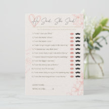 Jeux de Baby Shower Mariage "Il a dit, Elle a dit"