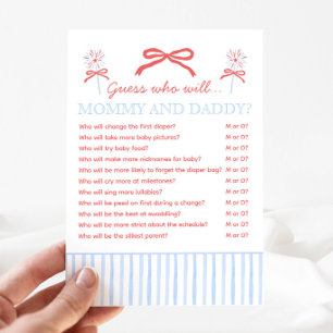 Carte Conseil Jeux de baby shower pour la fête du 4 juillet : Ma