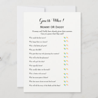 Carte Conseil Jeux de baby shower - Voeux pour bébé et Devinez q