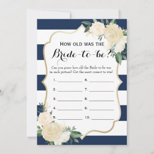 Carte Conseil Jeux de Fête des mariées de la marine florale à de