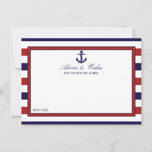 Carte Conseil La collection de Mariages d'Ancres nautiques Red &