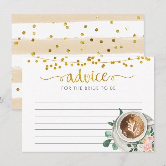 Carte Conseil L'amour du café donne des conseils pour que la mar (Devant / Derrière)