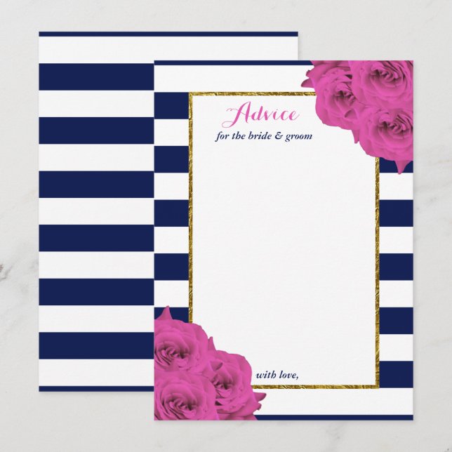 Carte Conseil Le Chic Moderne Luxe Mariage Collection Rose Roses (Devant / Derrière)