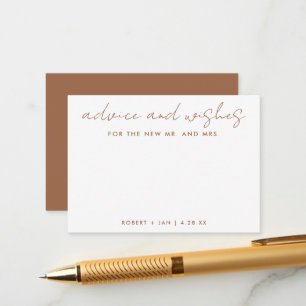 Carte Conseil Le nouveau M. + Mme Minimaliste Mariage en terre c