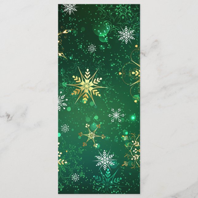Carte Conseil Les flocons dorés de Noël sur l'Arrière - plan ver (Devant)