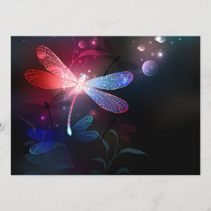 Carte Conseil Libellule rouge lumineuse