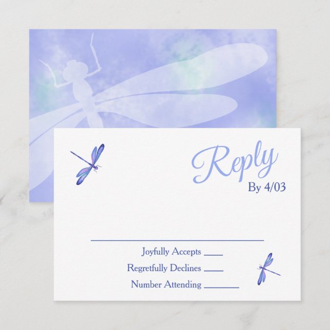 Carte Conseil Light Blue RSVP Enclosure Cards (Devant / Derrière)