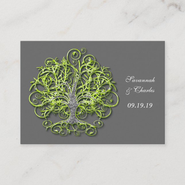 Carte Conseil Lime Elegant Rustic Luxe Mariage Tree (Devant)