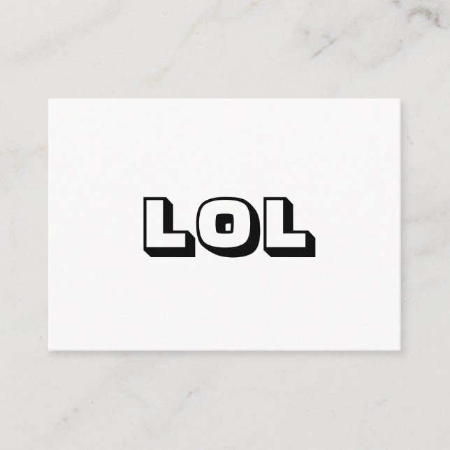 Carte Conseil LOL noir blanc gras typographie moderne fun (Devant)