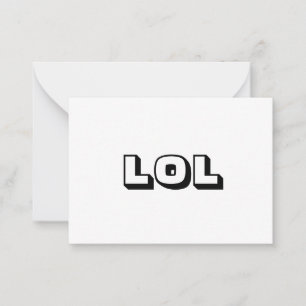 Carte Conseil LOL noir blanc gras typographie moderne fun