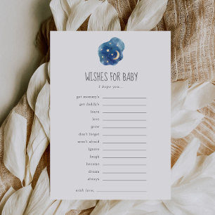 Carte Conseil Lune et étoiles Voeux neutres de genre pour bébé
