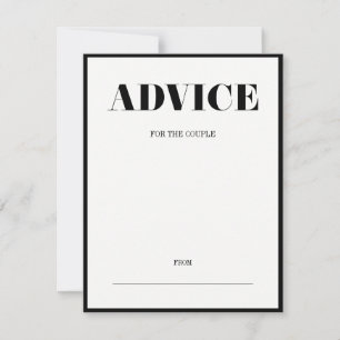 Carte Conseil M. et Mme Modern Bold Mariage Advice Card