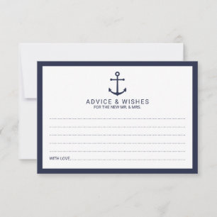 Carte Conseil Mariage Ancre bleu marine
