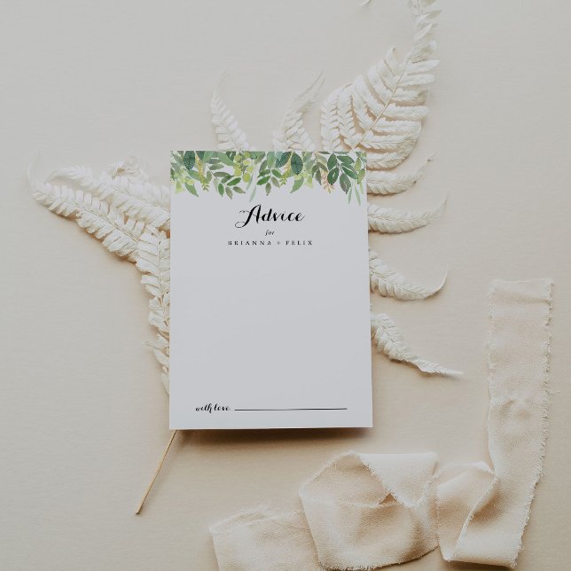 Carte Conseil Mariage de calligraphie de feuillage végétal (Créateur téléchargé)
