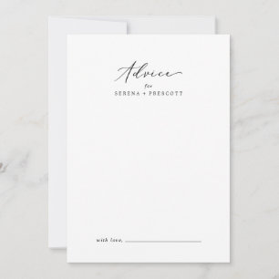 Carte Conseil Mariage de calligraphie noir délicat