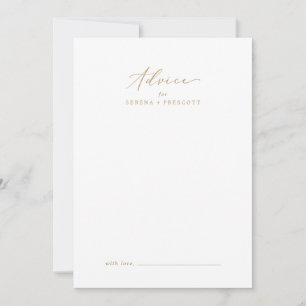 Carte Conseil Mariage de calligraphie Or Delicate