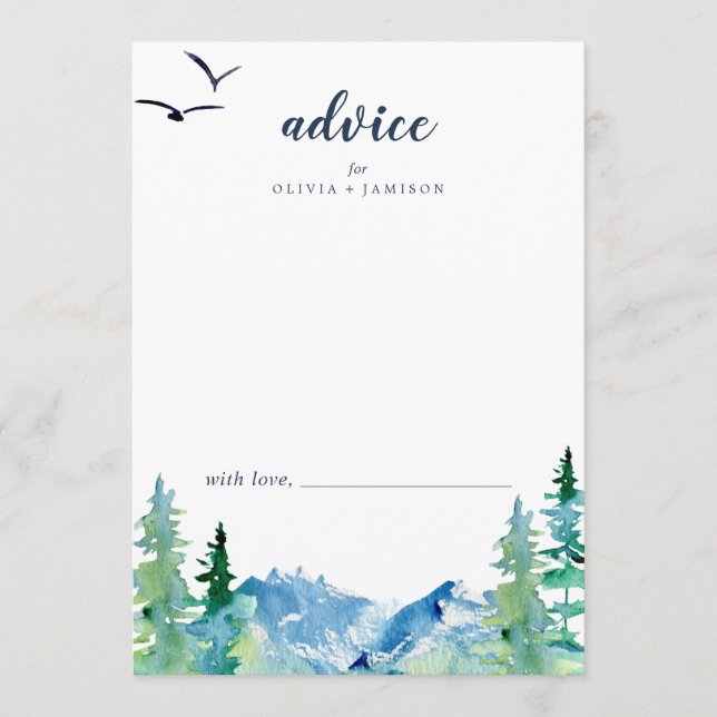Carte Conseil Mariage de destination des Rocheuses (Devant)