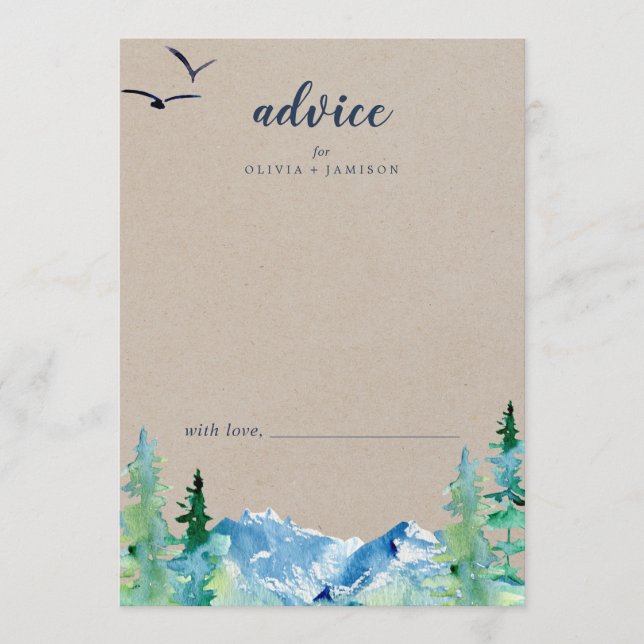 Carte Conseil Mariage de destination Kraft Rocky Mountain (Devant)