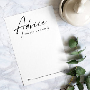 Carte Conseil Mariage de script simple épuré moderne minimaliste