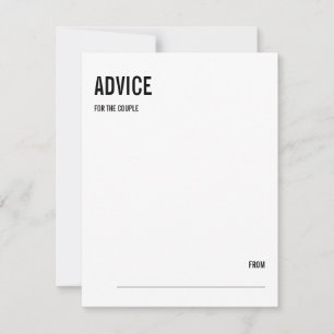 Carte conseil Mariage de typographie simple et min