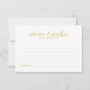 Carte Conseil Mariage d'or élégant